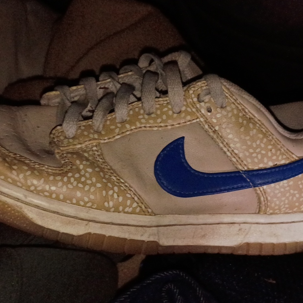 Nike Beige and Blue Sneakers